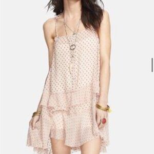 Tiered polka dot slip dress Free People